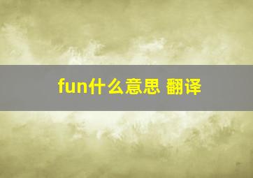 fun什么意思 翻译